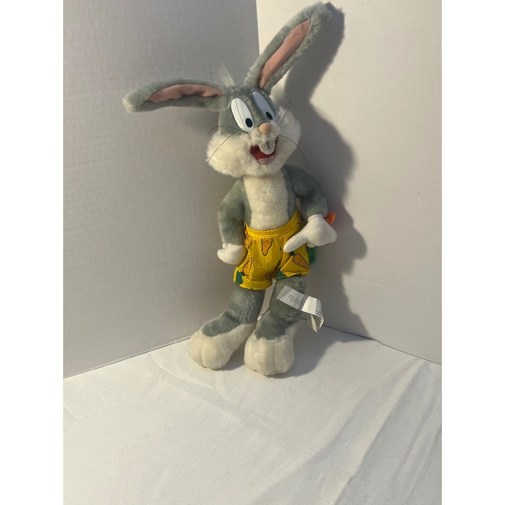 Vintage Bugs Bunny Plush Toy Looney Tunes Character Carrot Shorts Stuffed Animal